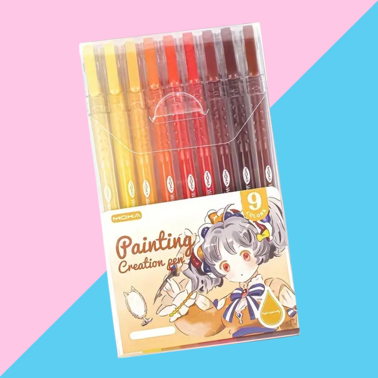 9-Pack Golden Sunset Gel Pens – Quick Drying, Rollerball, 0.5mm Tip
