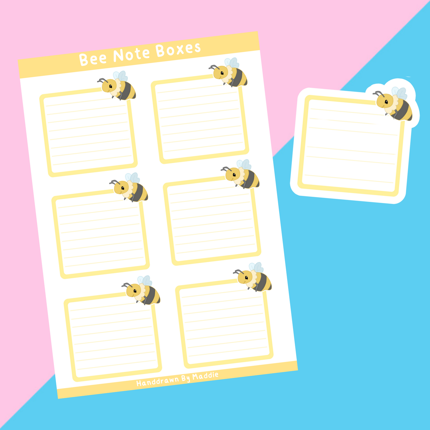 Bee Note Box Sticker Sheet