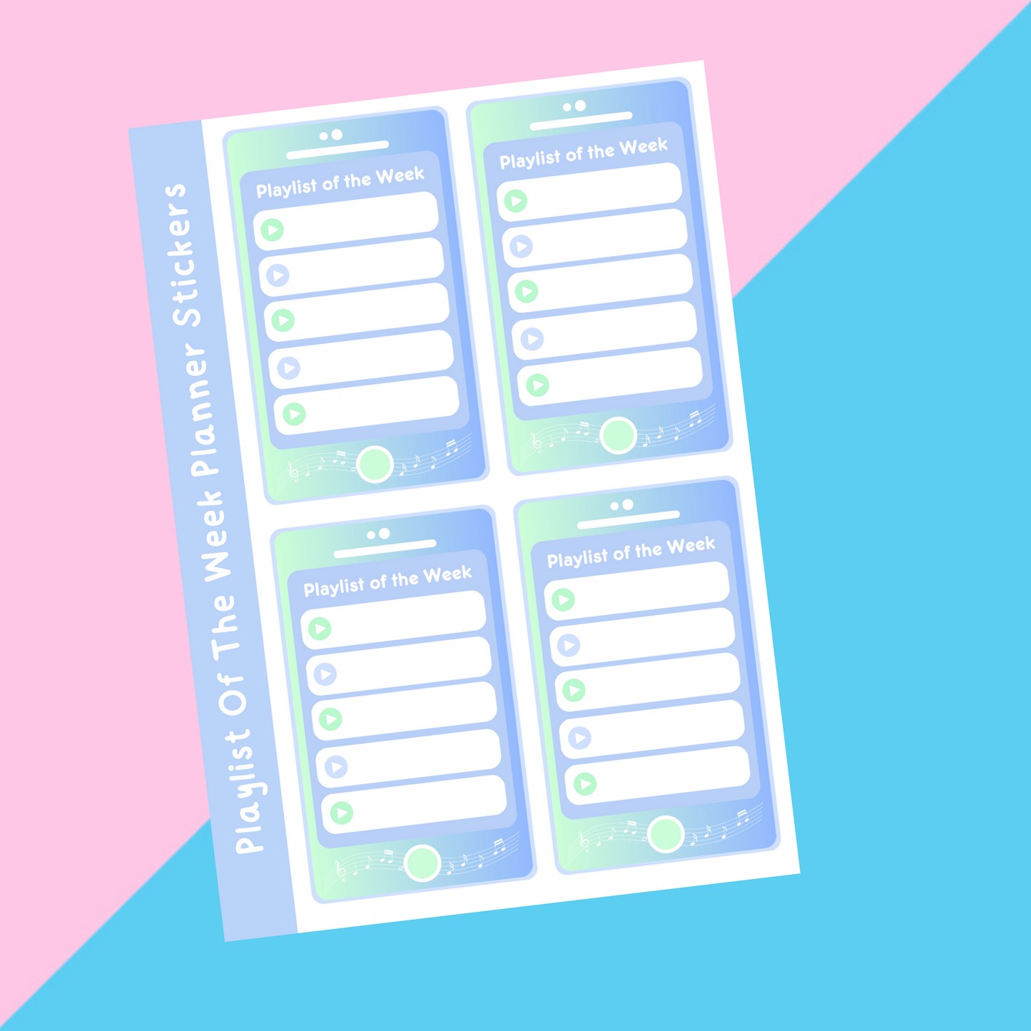 Blue Sunset Playlist Of The Week Sticker Sheet