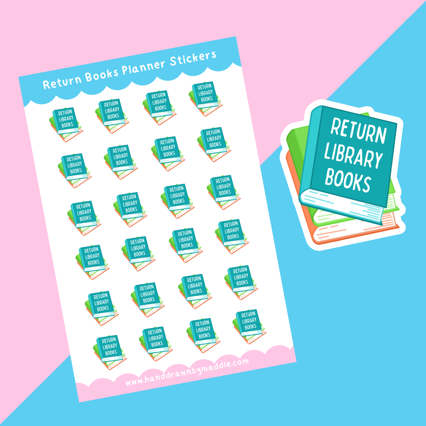 Return Library Books Planner Stickers