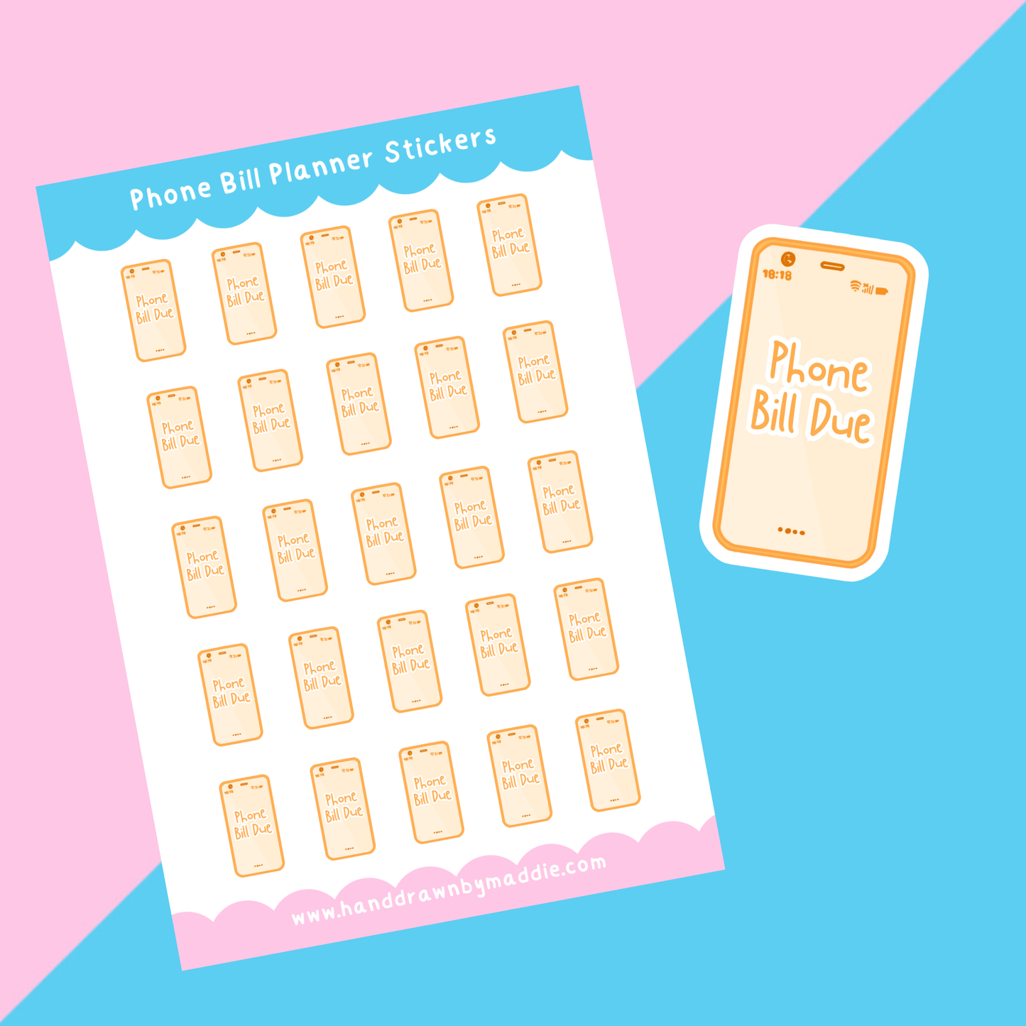 Phone Bill Planner Stickers