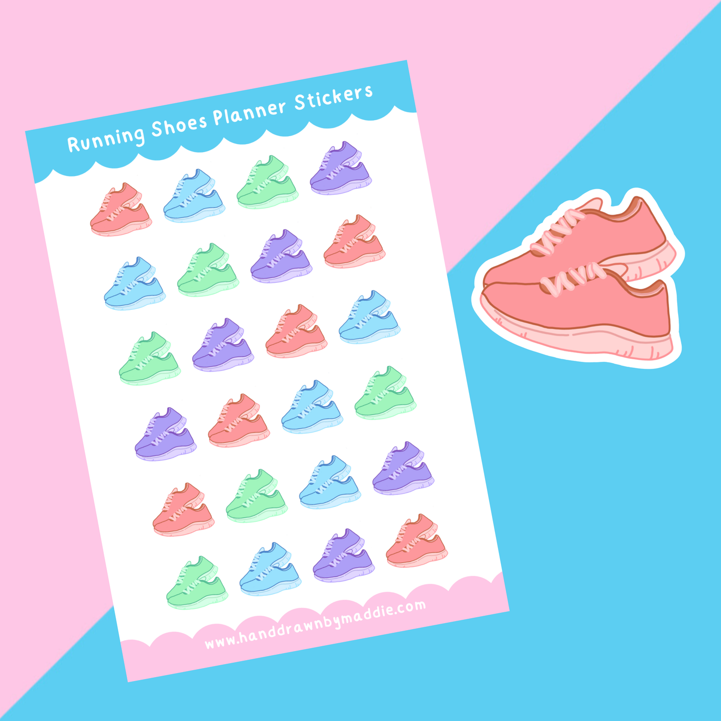 Colourful Running Shoes Planner Stickers