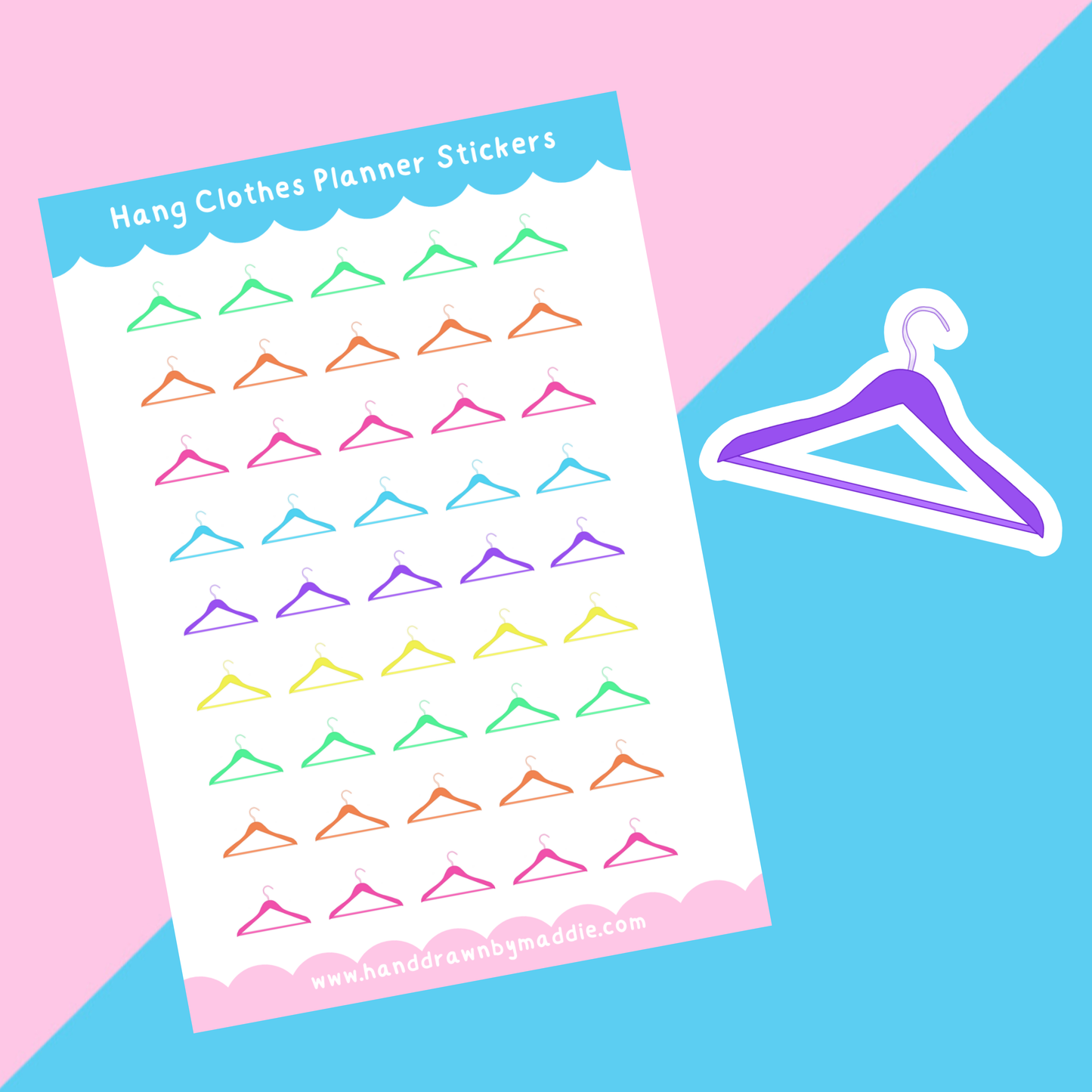 Hang Clothes Colourful Planner Stickers