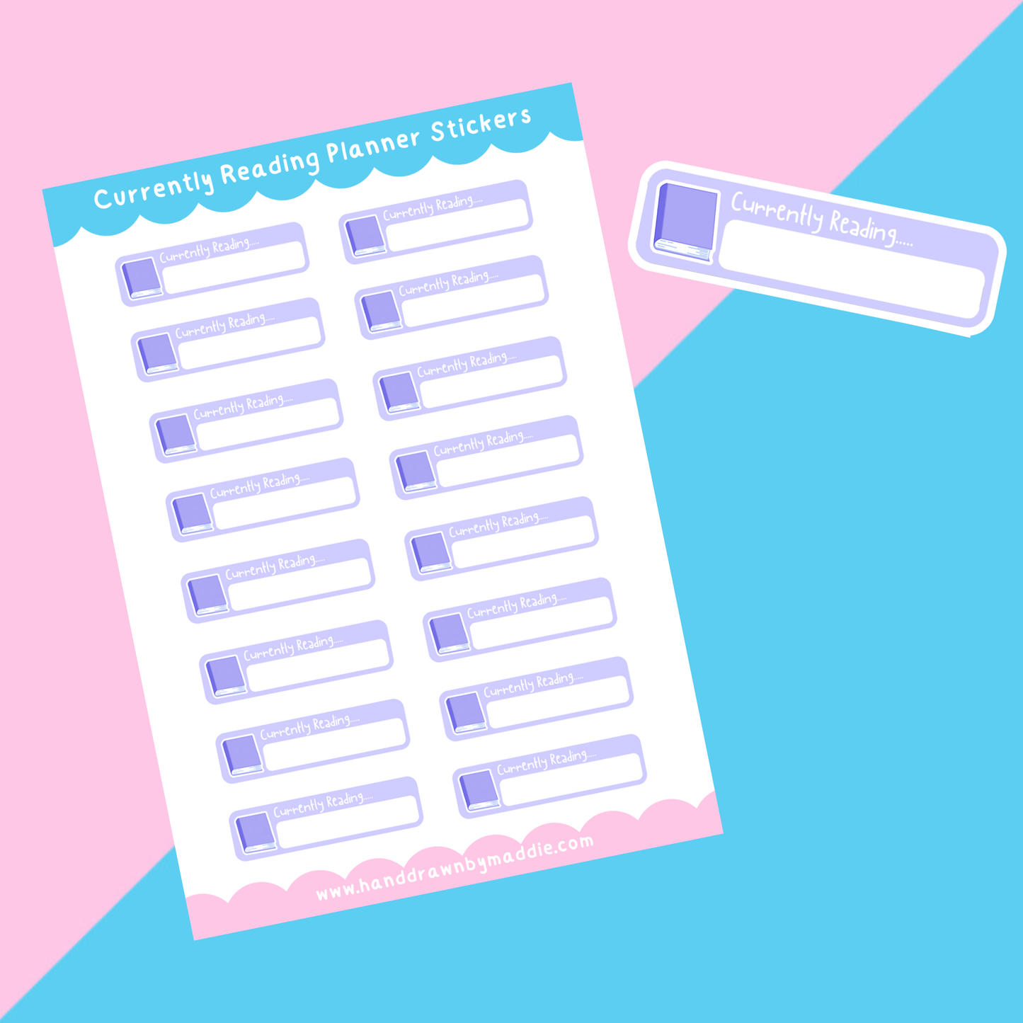 Currently Reading Book Planner Stickers