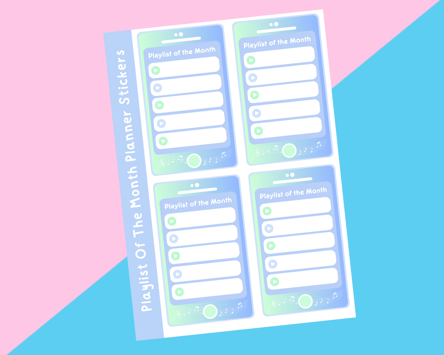 Blue Sunset Playlist Of The Month Sticker Sheet