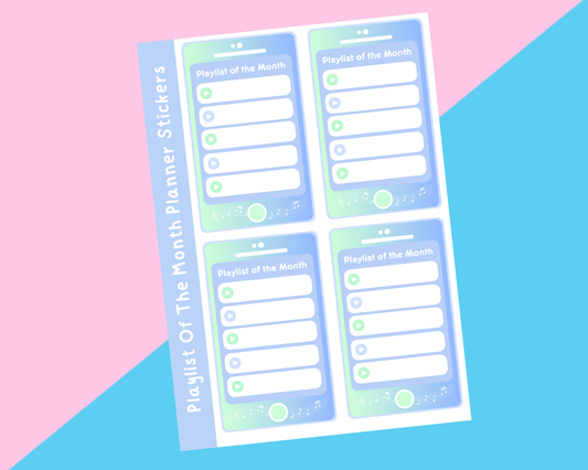 Blue Sunset Playlist Of The Month Sticker Sheet