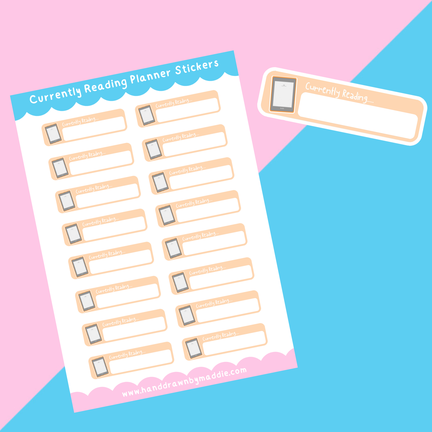Currently Reading Kindle Planner Stickers