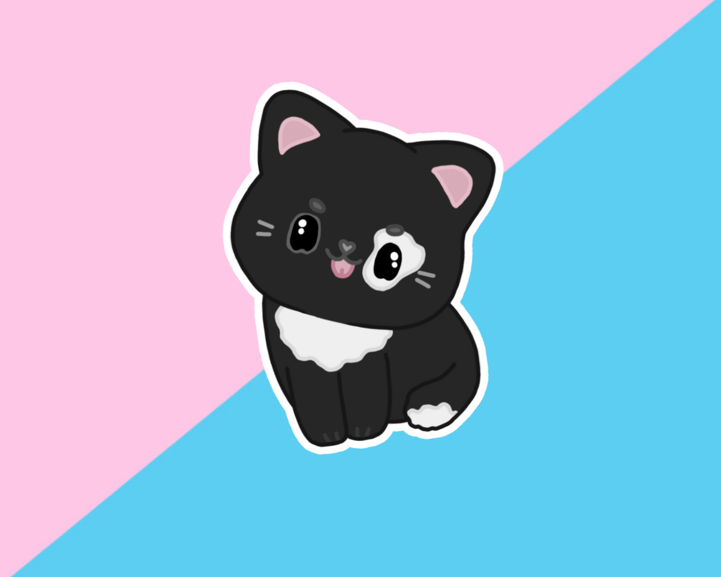 Black Cat Gloss Vinyl Sticker