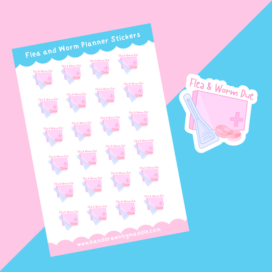 Flea & Worm Due Planner Stickers
