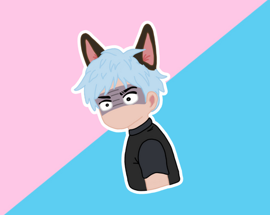 Angry Cat Boy Gloss Vinyl Sticker