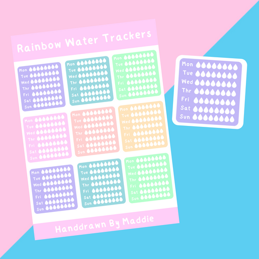 Colourful Water Tracker Stickers