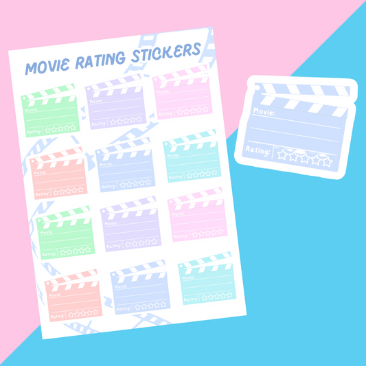 Colourful Movie Rating Sticker Sheet