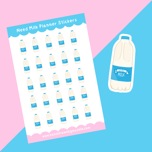 Need Milk Blue Planner Stickers