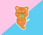 Ginger Cat Gloss Vinyl Sticker