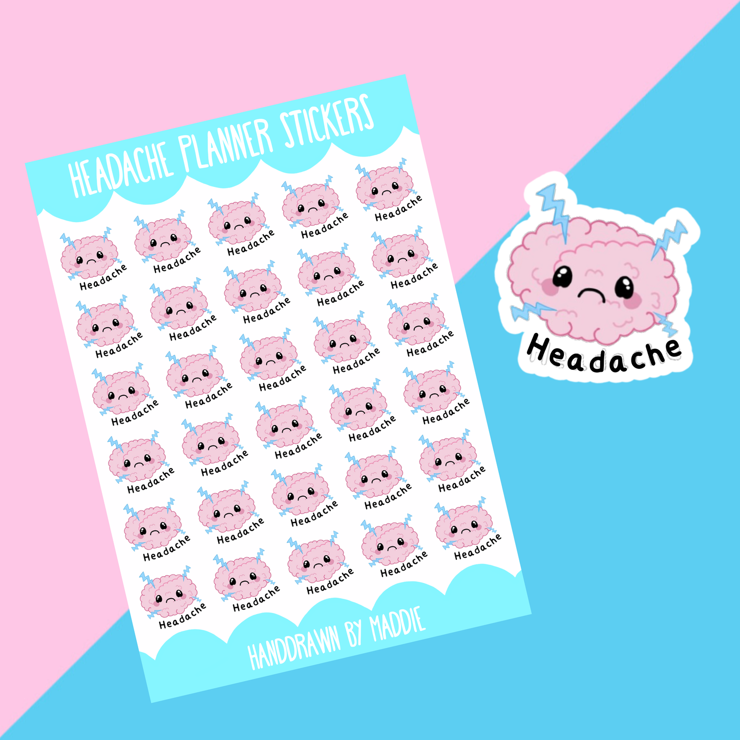 Headache Tracker Planner Stickers