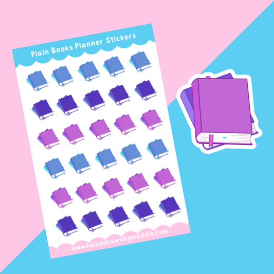 Plain Books Planner Stickers