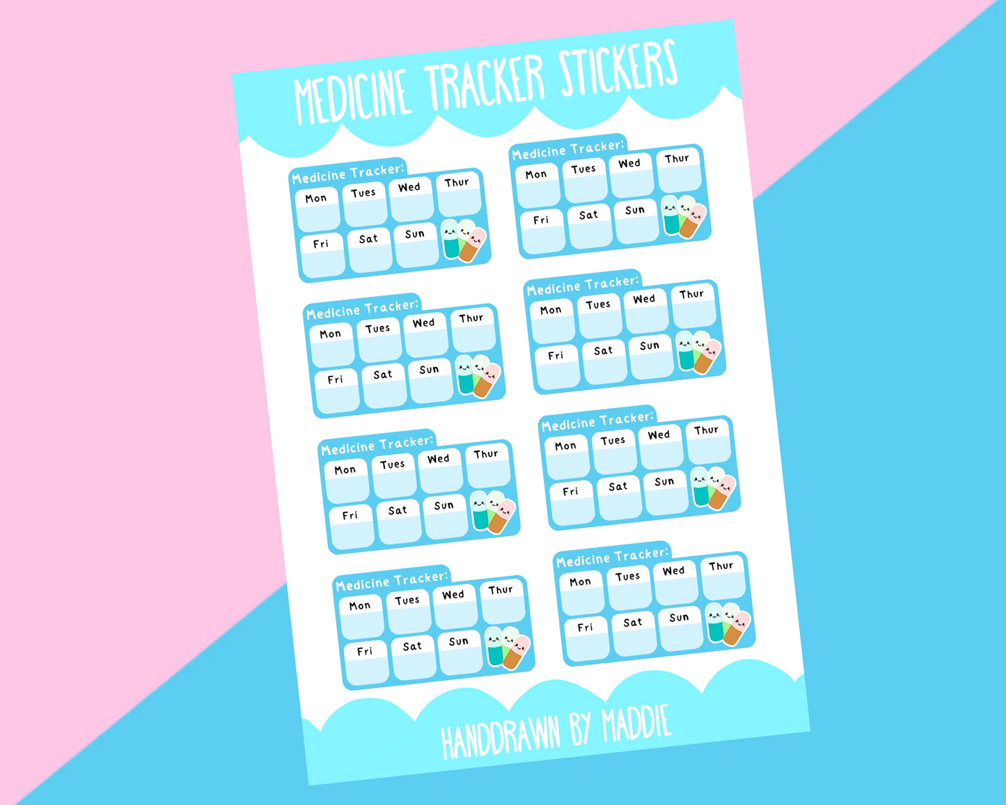 Medicine Tracker Planner Stickers