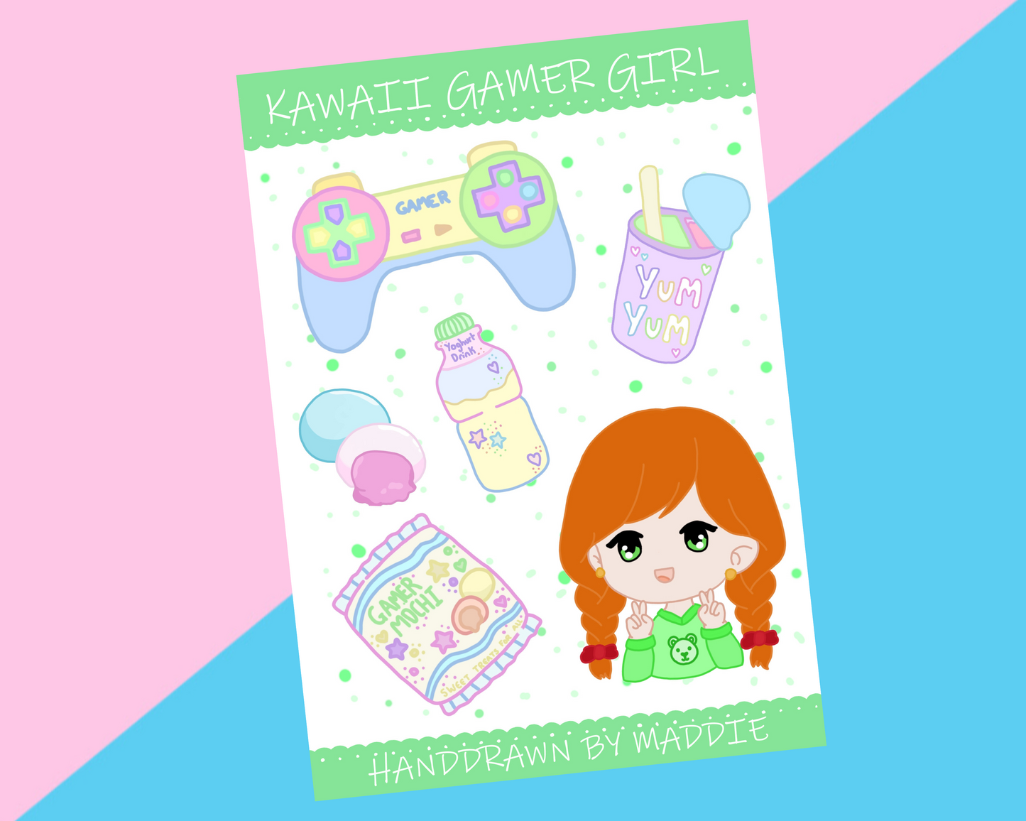 Kawaii Gamer Sticker Sheet