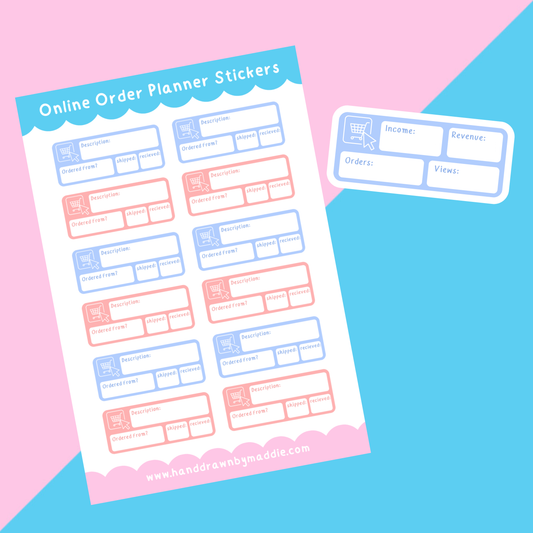 Online Order Tracker Planner Stickers