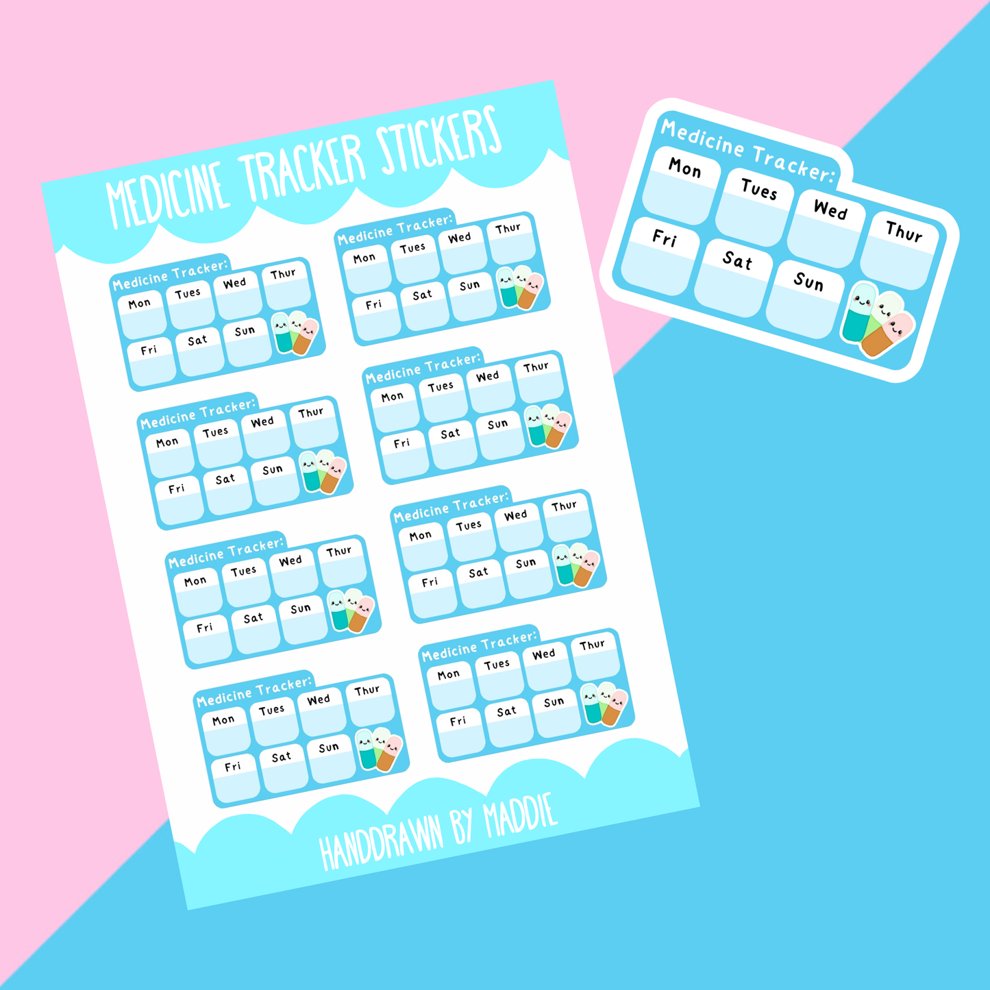 Medicine Tracker Planner Stickers