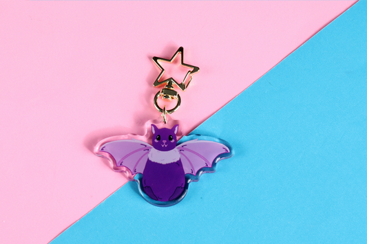 Purple Bat Acrylic Keycharm