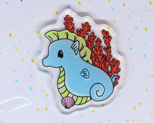 Seahorse Acrylic Pin