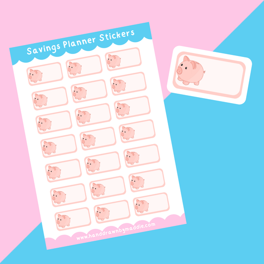 Money Saving Box Planner Stickers