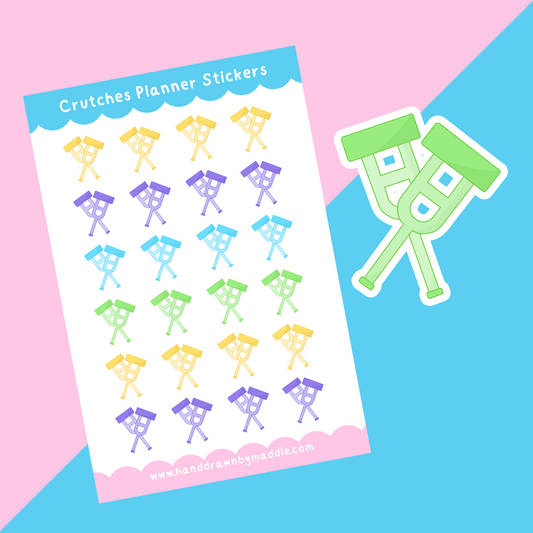 Rainbow Crutches Planner Stickers