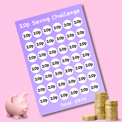 20p Saving Challenge Card