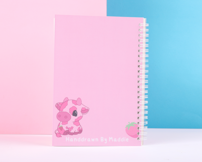 Strawberry Cow A5 Plain Notebook