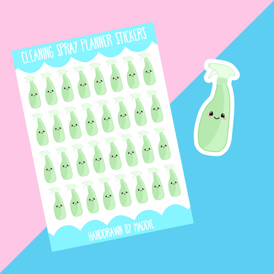 Cleaning Spray Planner Stickers