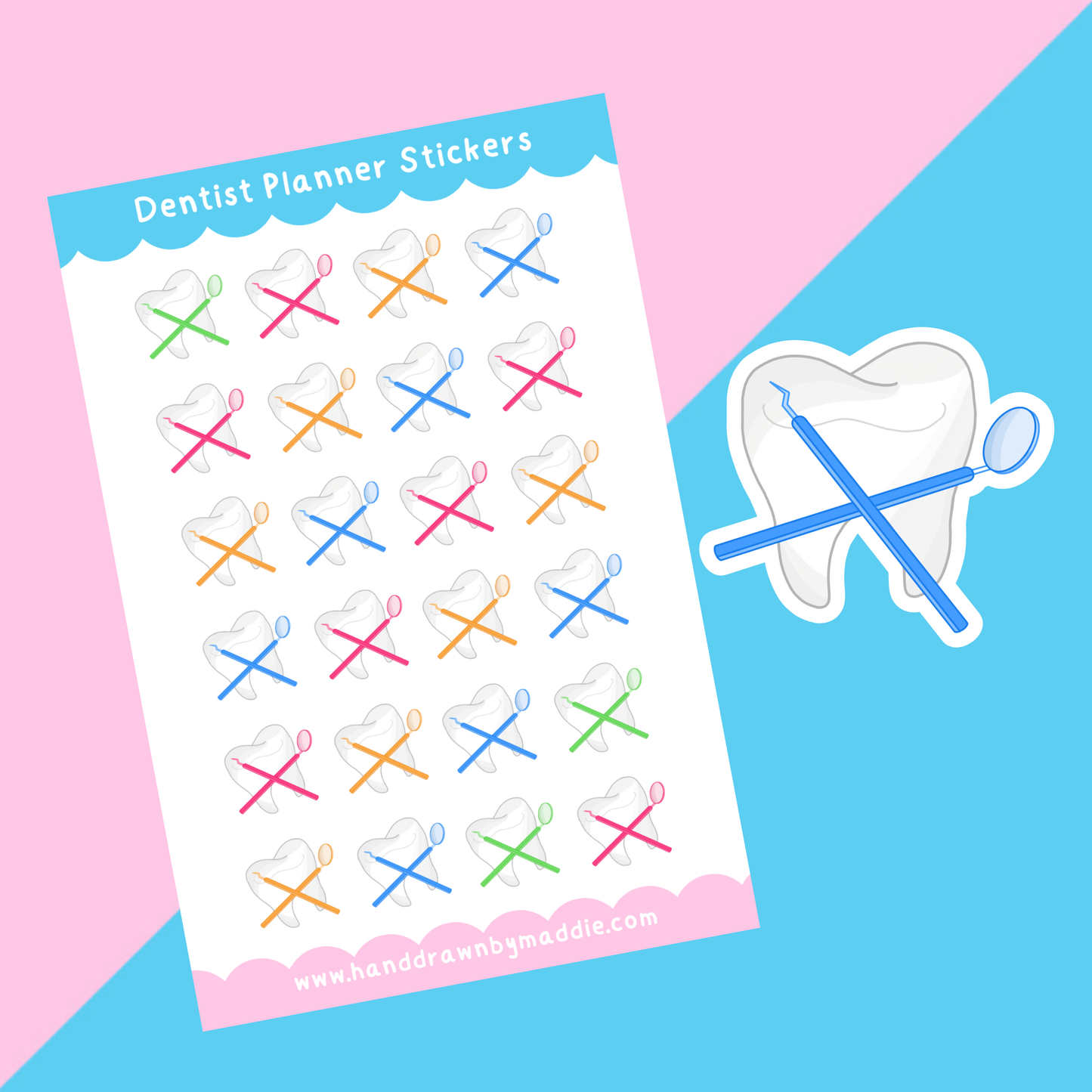 Rainbow Dentist Planner Stickers