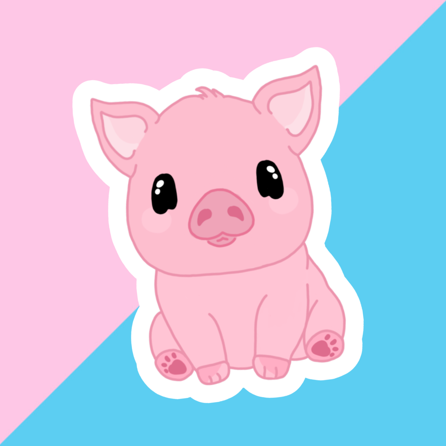 Farmyard Pig Die Cut Sticker