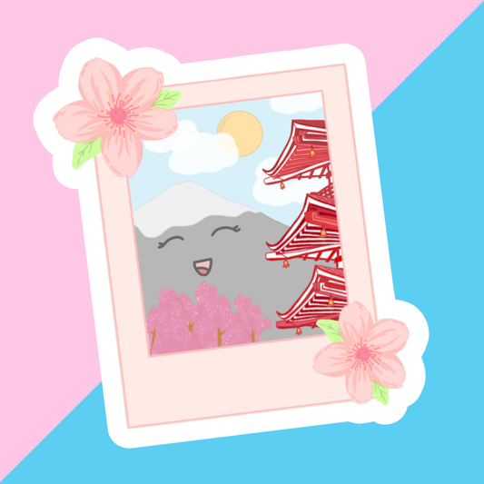 Japanese Postcard Die Cut Sticker