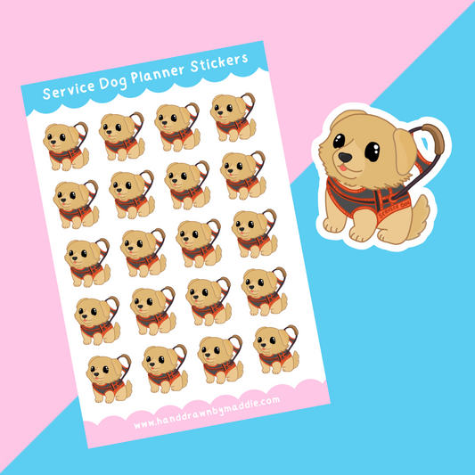 Red Service Dog Planner Stickers