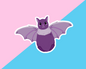 Purple Bat Gloss Vinyl Sticker