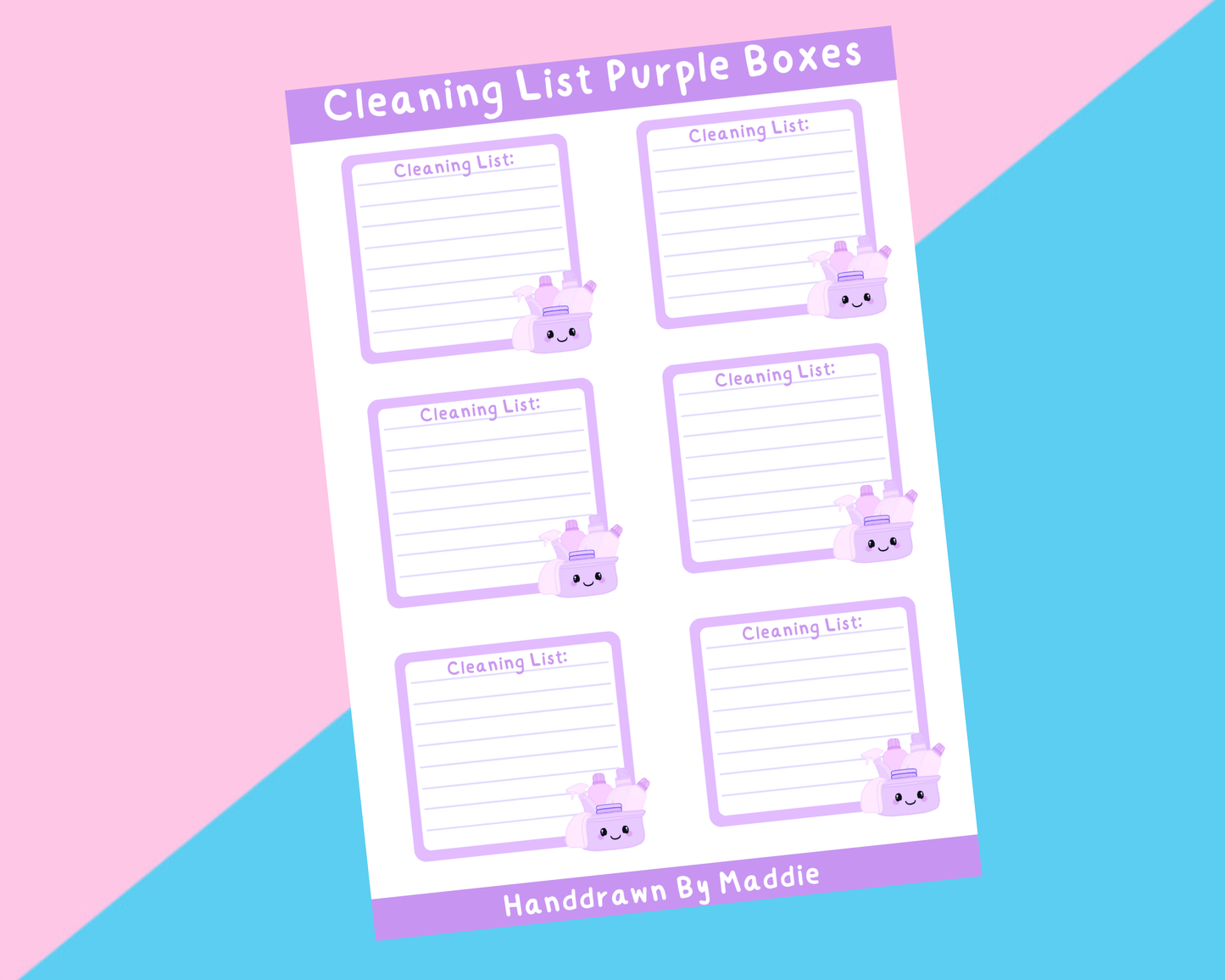 Cleaning List Purple Planning Stickers