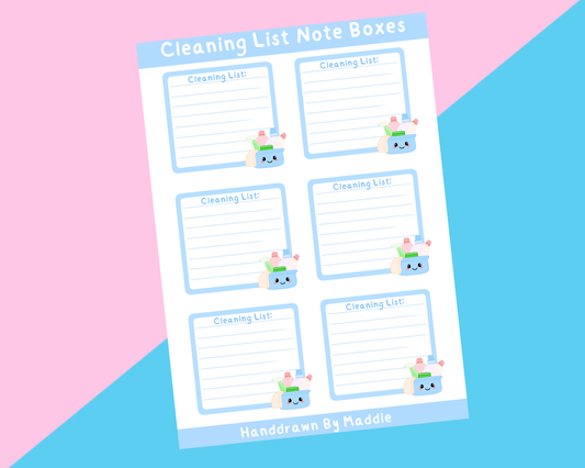 Blue Cleaning List Planner Stickers