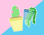 Kawaii Plant 2 Pack Gloss Vinyl Sticker