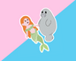 Mermaid With Friend Gloss Vinyl Sticker