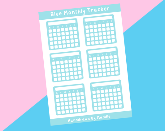 Blue Monthly Trackers Box Stickers