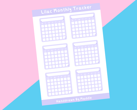 Lilac Monthly Tracker Stickers