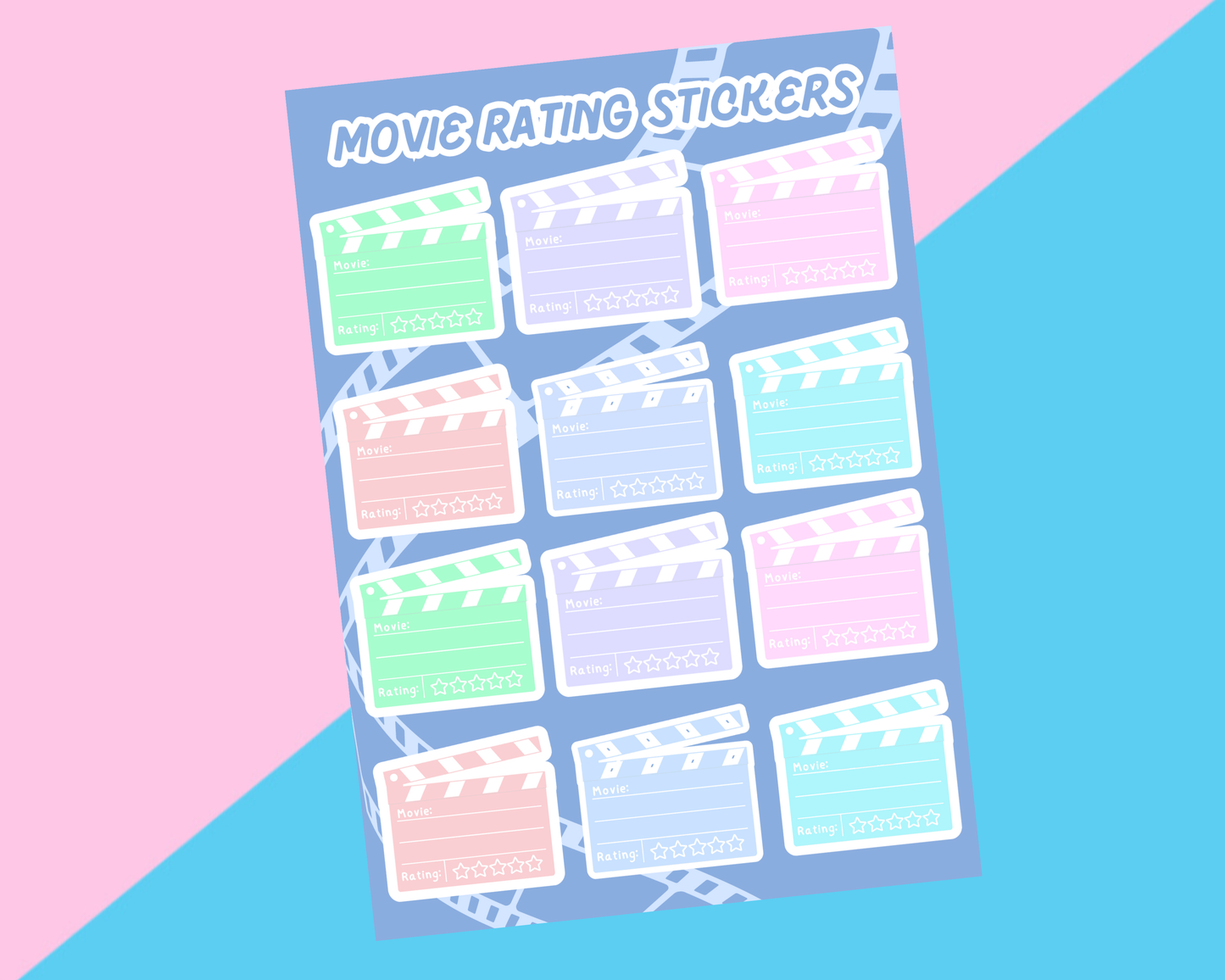 Colourful Movie Rating Sticker Sheet