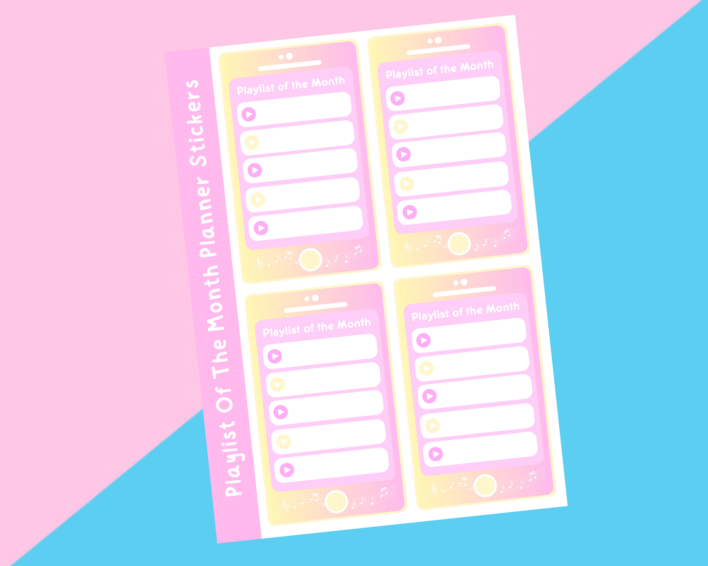 Pink Sunset Playlist Of The Month Sticker Sheet