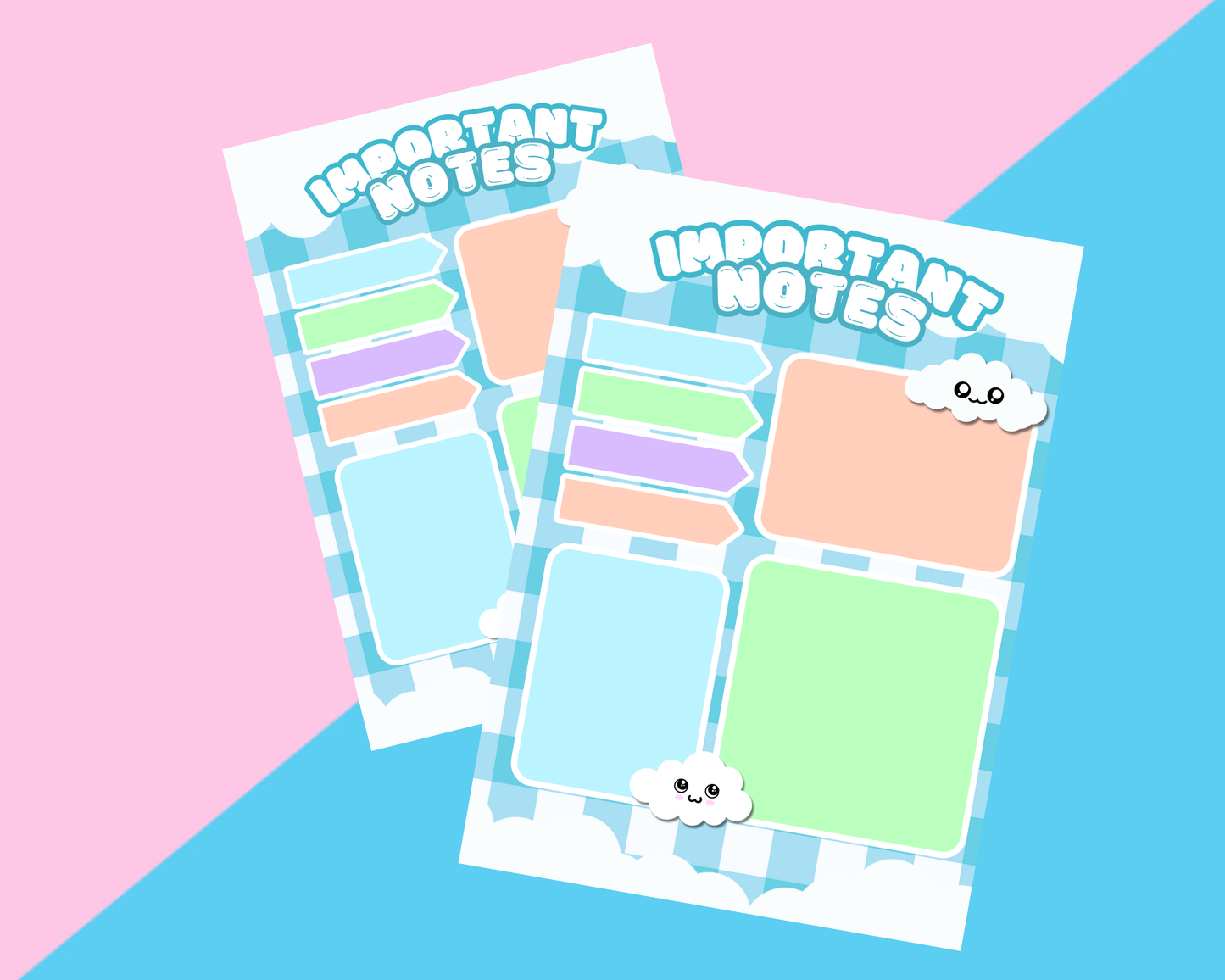 Kawaii Colourful Important Note Planner Inserts