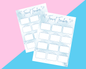 Blue 10 Pack Travel Tracker Planner Inserts