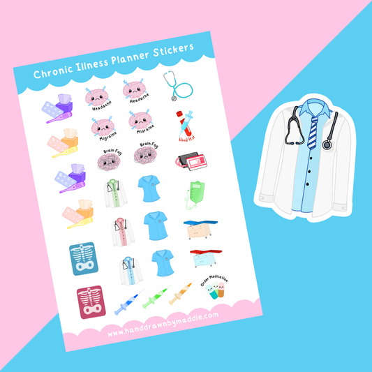 Chronic Illness Planner Stickers Collection