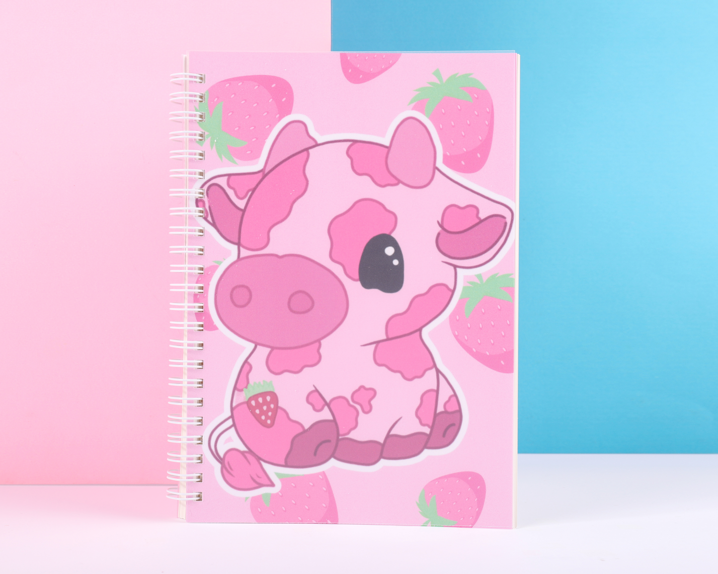 Strawberry Cow A5 Plain Notebook