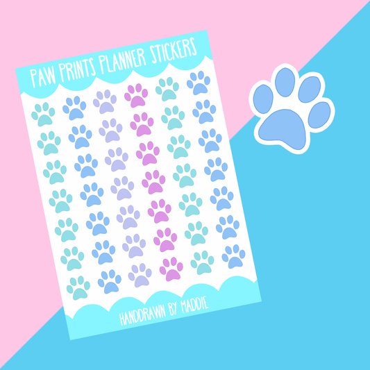 Paw Print Planner Stickers