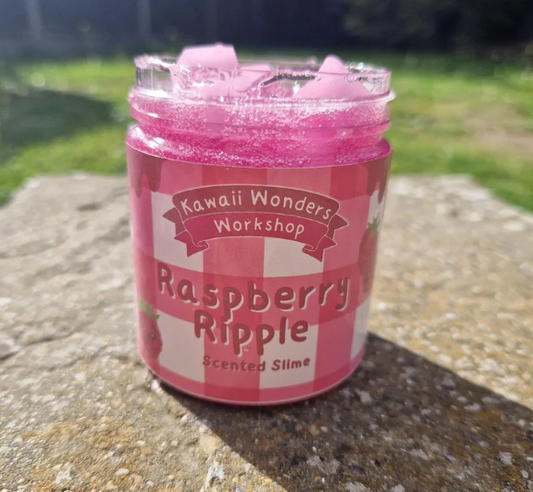 Kawaii Raspberry Ripple 6 oz Slime